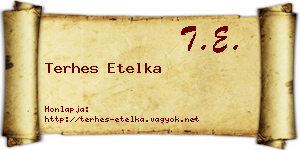 Terhes Etelka névjegykártya